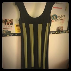 Black and Green Striped Dress